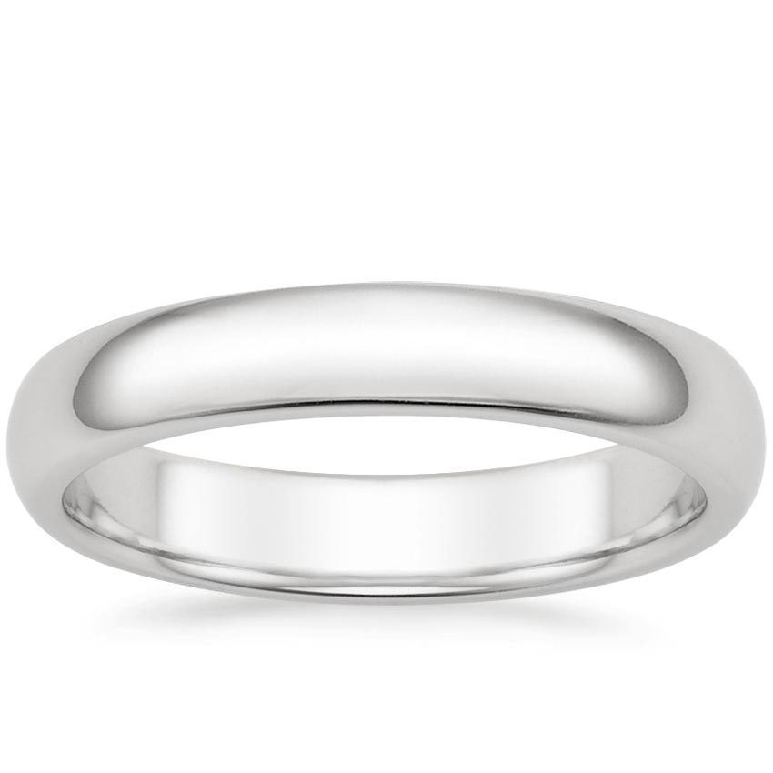 4mm comfort fit men's wedding band white gold