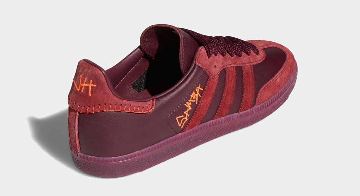 Jonah Hill x Adidas Samba 'Burgundy' FW7456 Heel