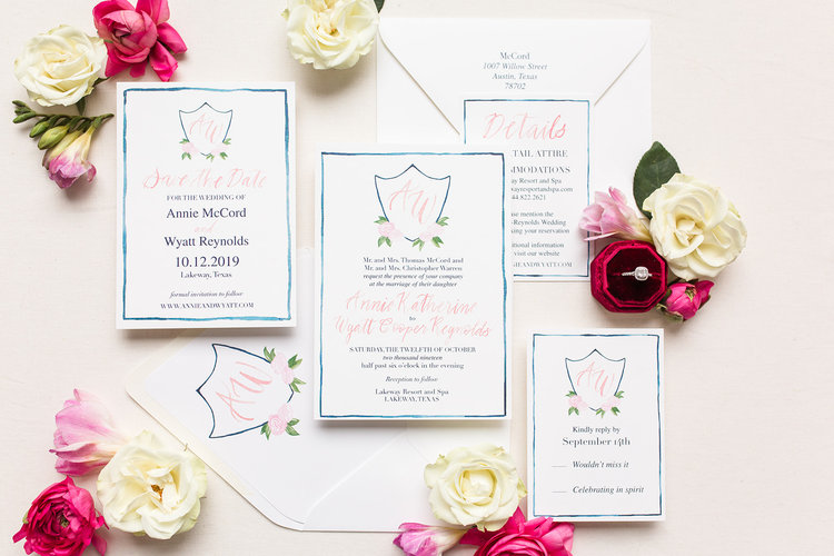 wedding invitation with crest