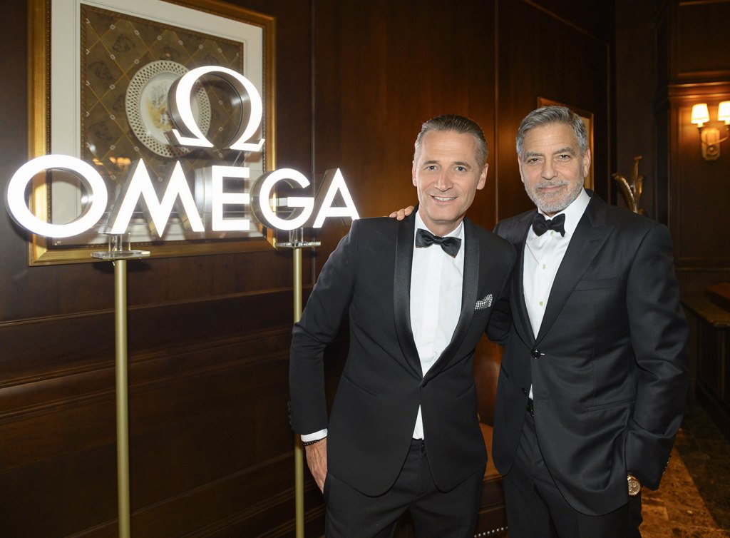 President and CEO of OMEGA Raynald Aeschlimann and George Clooney