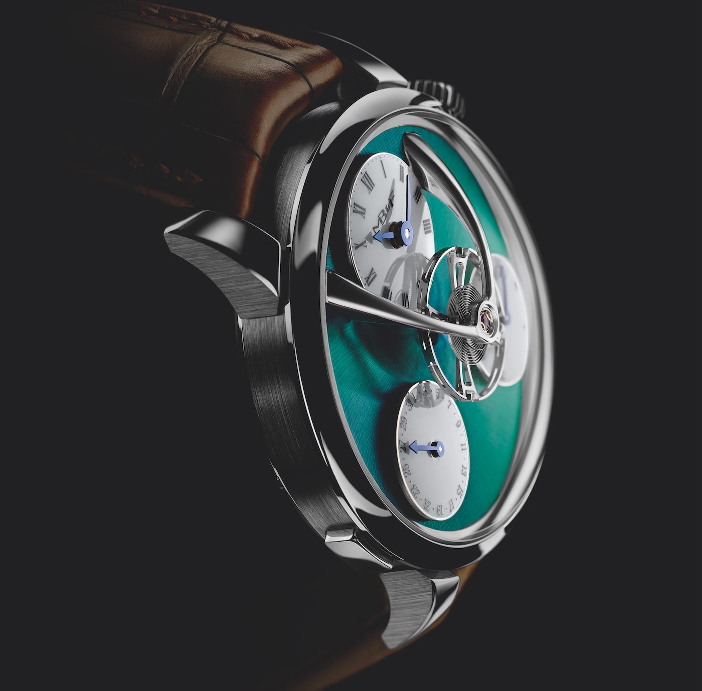 MB&F Legacy Machine Split Escapement Titanium Green Watch Watch Releases 