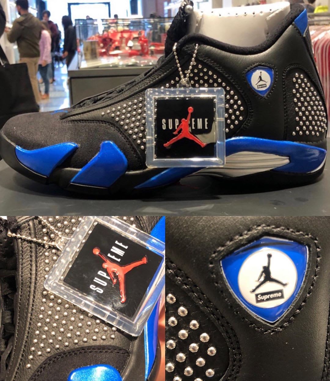 Supreme x Air Jordan 14 Black Blue Release Date