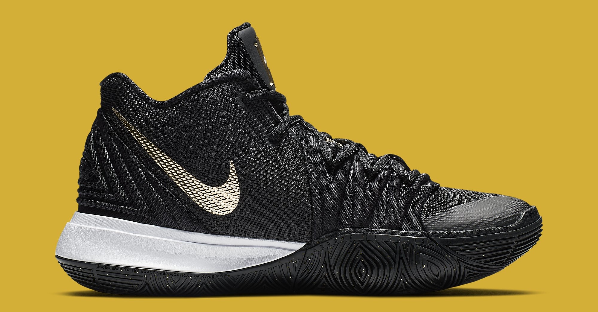 Nike Kyrie 5 'Black/Gold' AO2918-007 Medial