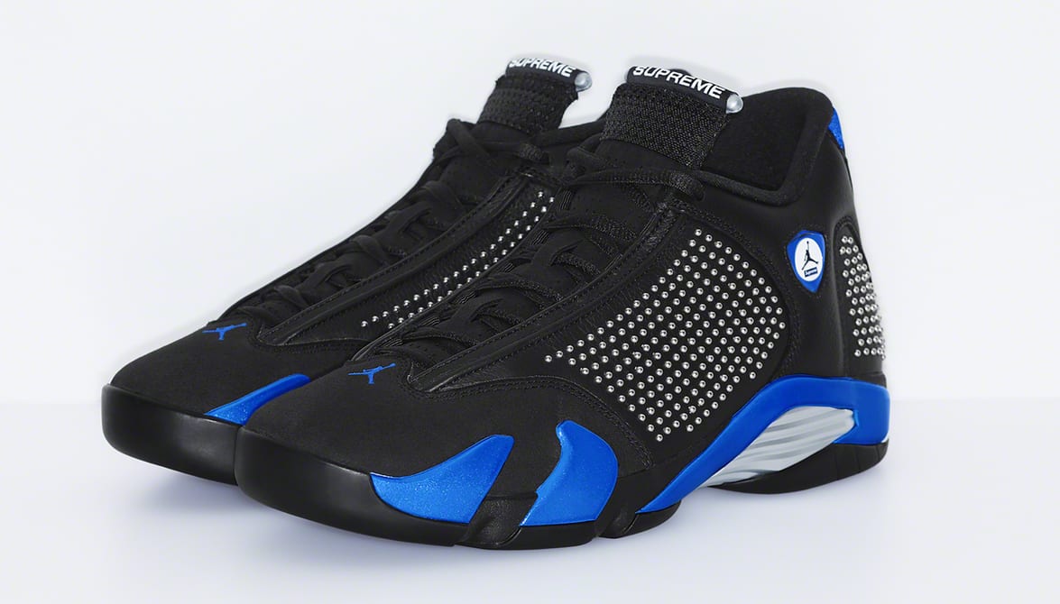 Supreme x Air Jordan 14 'Black/Blue' (Pair)