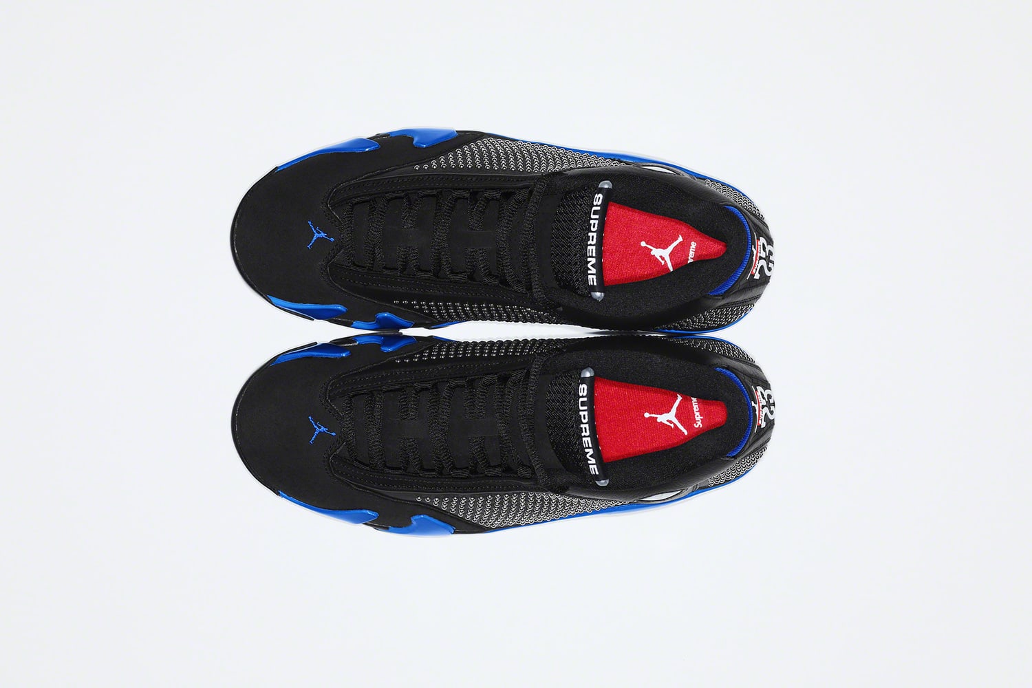 Supreme x Air Jordan 14 'Black/Blue' (Top)