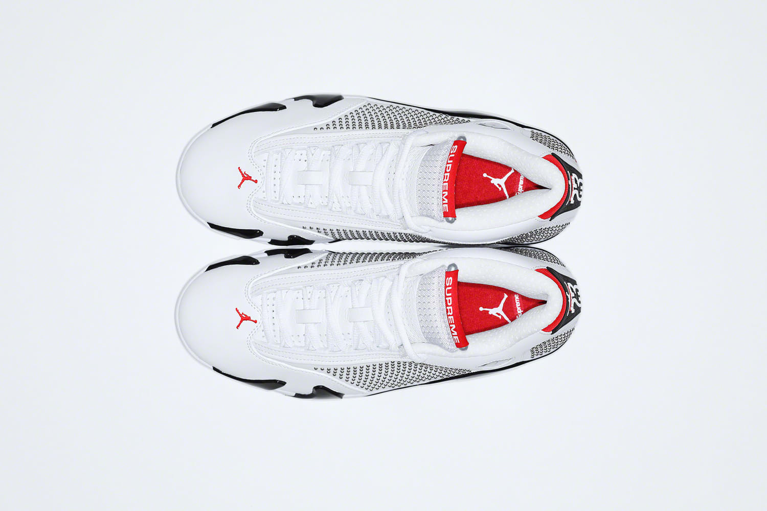 Supreme x Air Jordan 14 'White/Red' (Top)