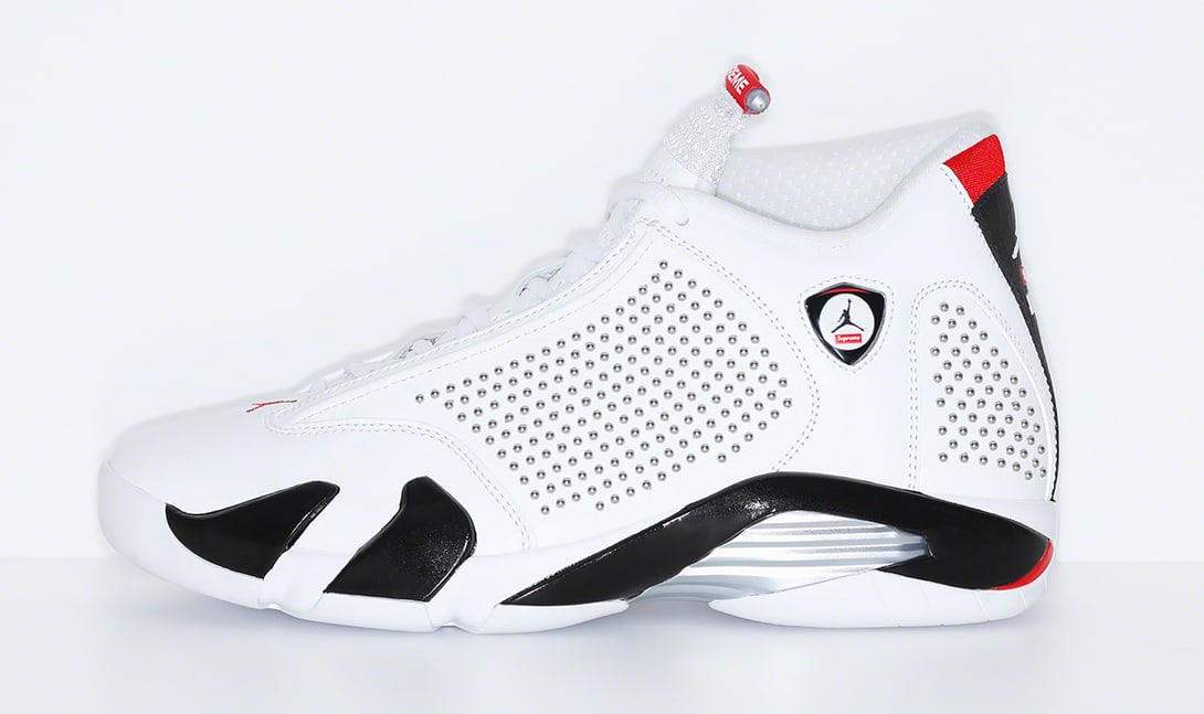 Supreme x Air Jordan 14 'White/Red' (Lateral)