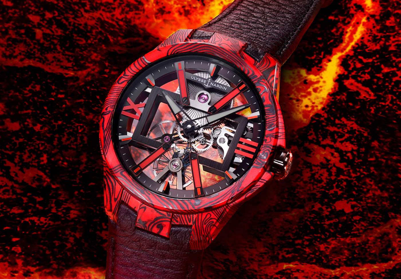 Ulysse Nardin Skeleton X Magma Watch Fuses Carbon And Epoxy To Striking Effect Watch Releases 