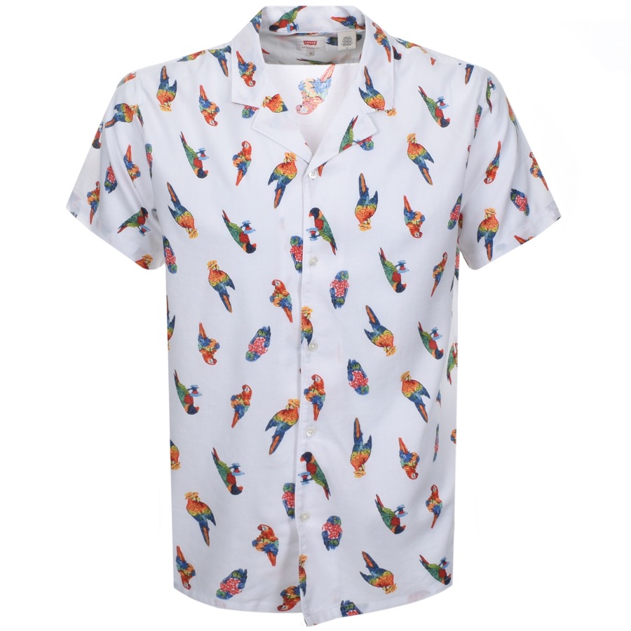 Levis Short Sleeved Cubano Parrot Shirt White