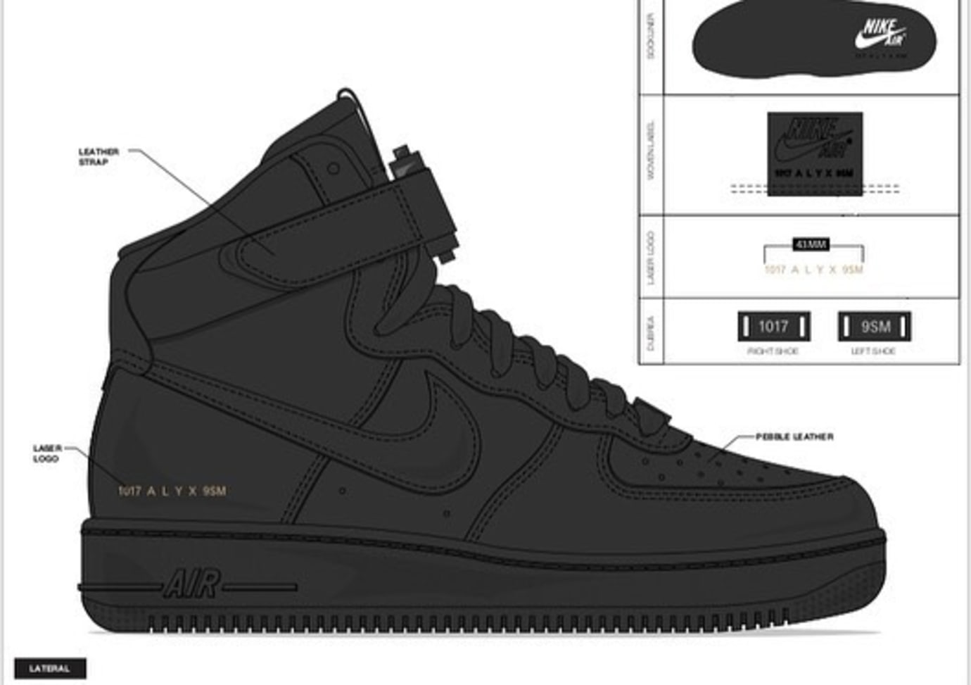 Alyx x Nike Air Force 1 'Triple Black'