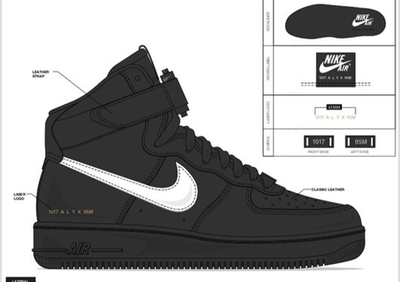 Alyx x Nike Air Force 1 'Black/White'