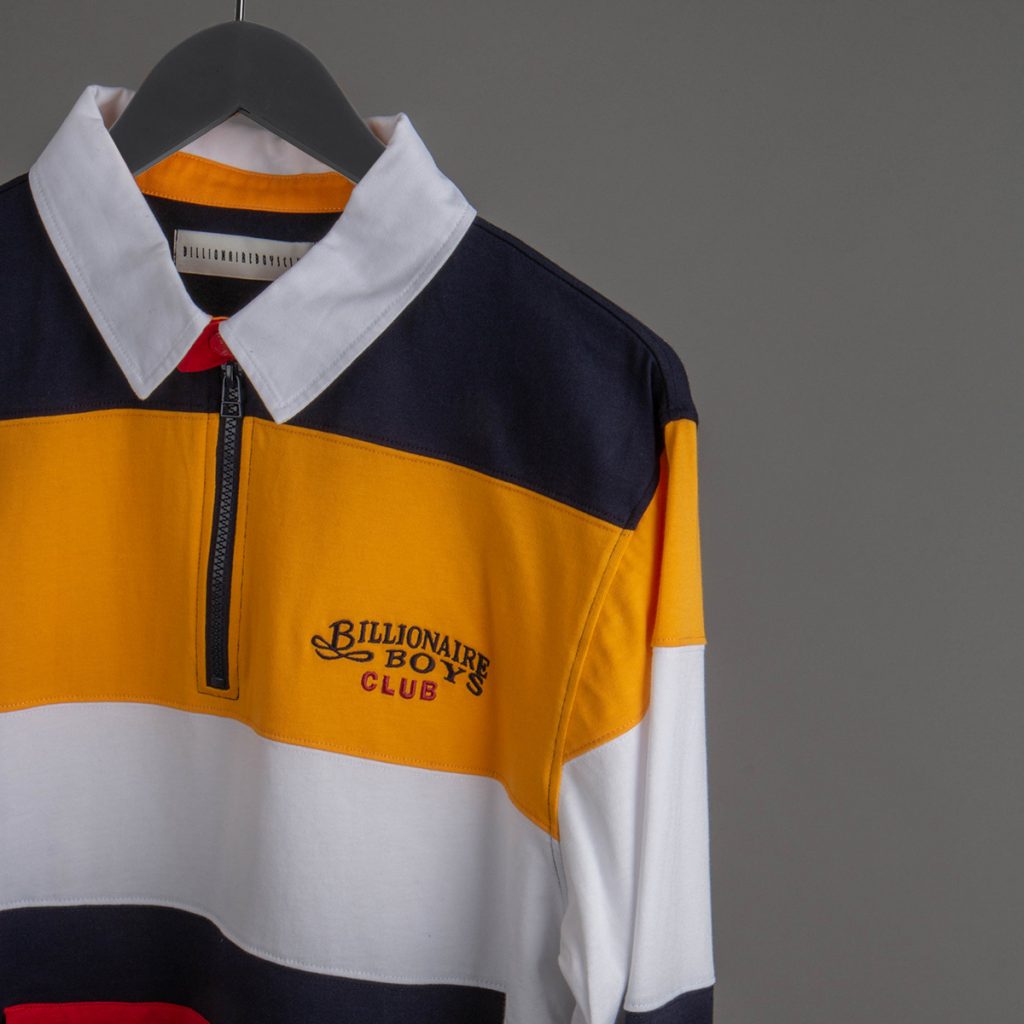 Billionaire Boys Club Rugy Polo Shirt in yellow, red and blue