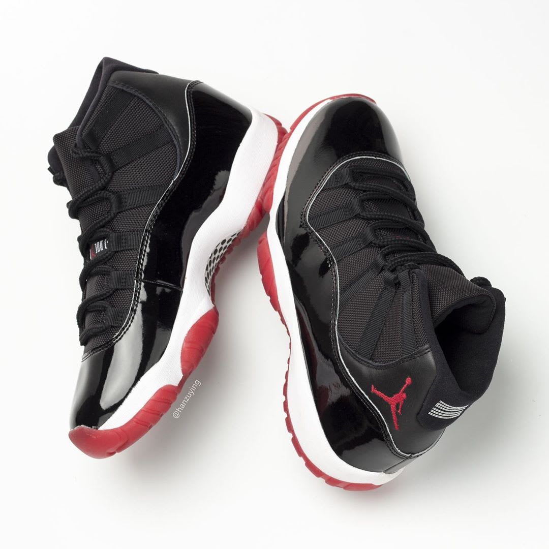 Air Jordan 11 XI Bred 2019 Release Date 378037-061 Medial Heel