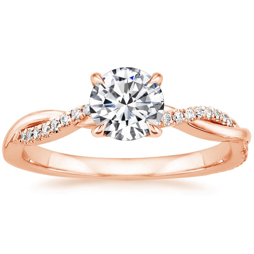 Rose Gold Petite Twisted Vine Engagement Ring