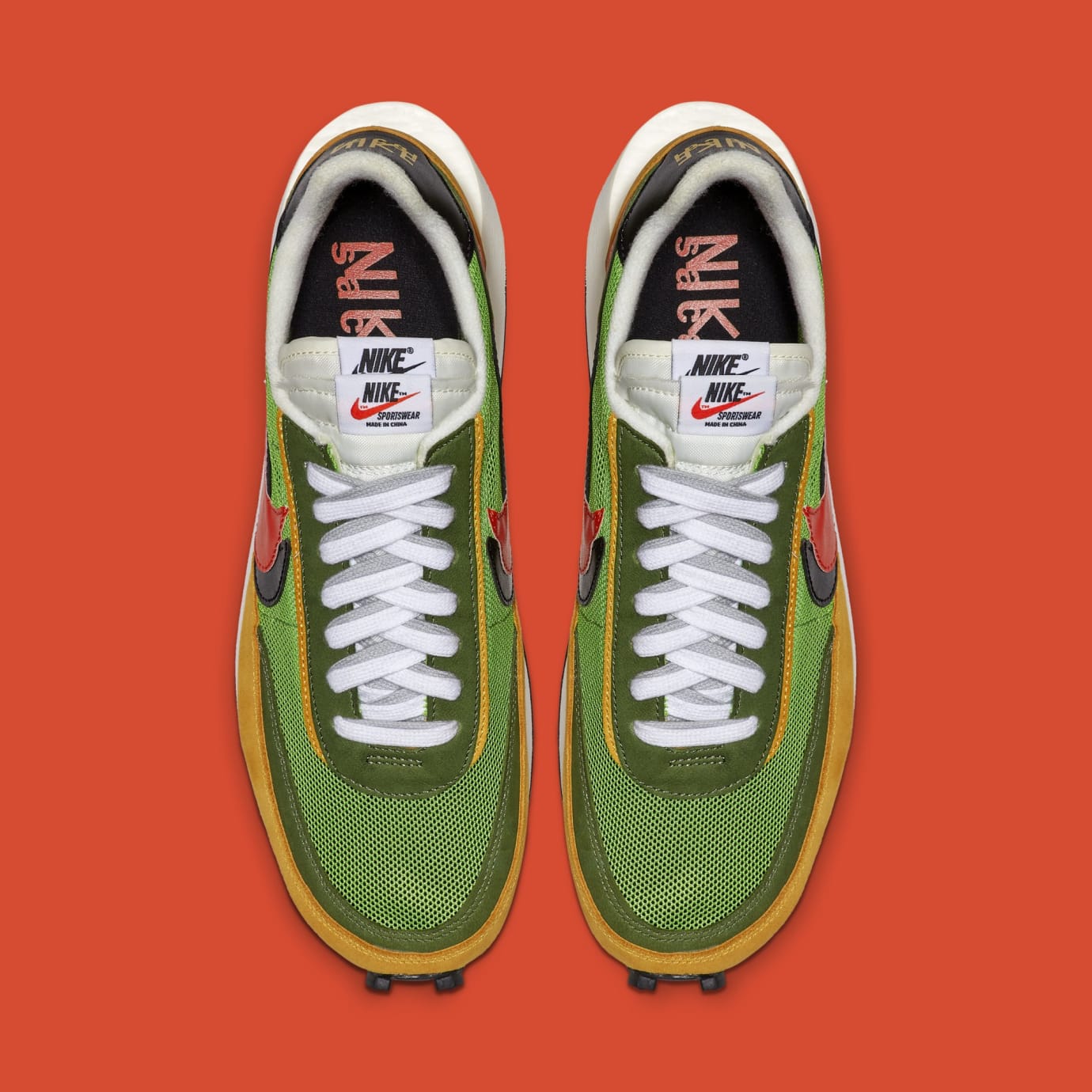 Sacai x Nike LDWaffle 'Green Gusto/Safety Orange/Black' BV0073-300 (Top)