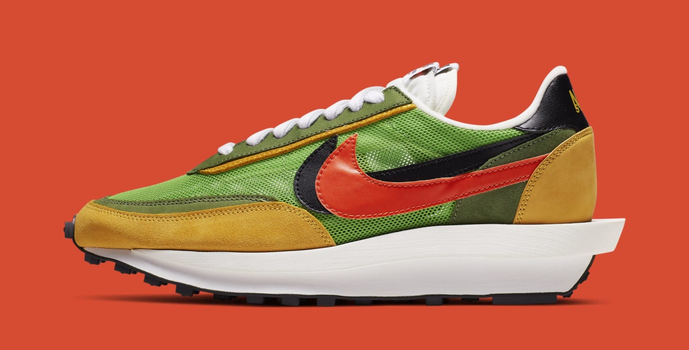 Sacai x Nike LDWaffle 'Green Gusto/Safety Orange/Black' BV0073-300 (Lateral)