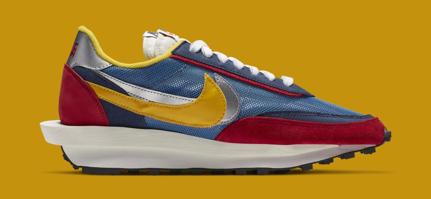 Sacai x Nike LDWaffle 'Varsity Blue/Del Sol/Varsity Red/Black' BV0073-400 (Medial)