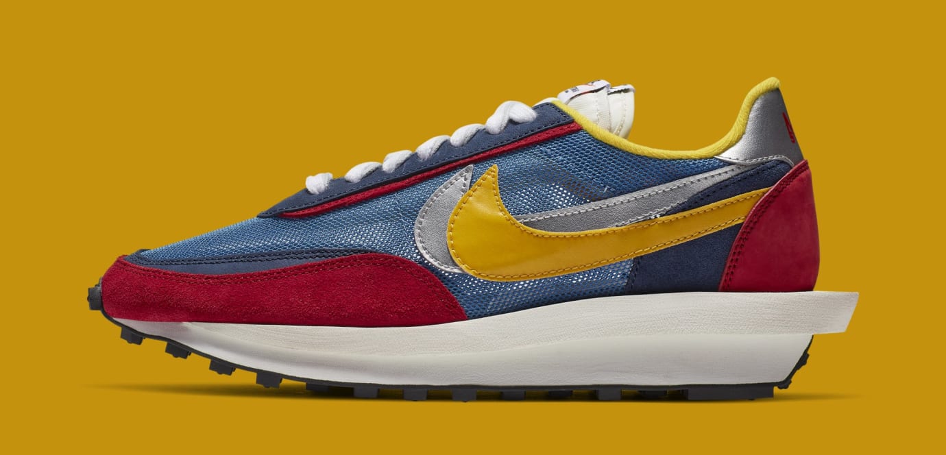 Sacai x Nike LDWaffle 'Varsity Blue/Del Sol/Varsity Red/Black' BV0073-400 (Lateral)