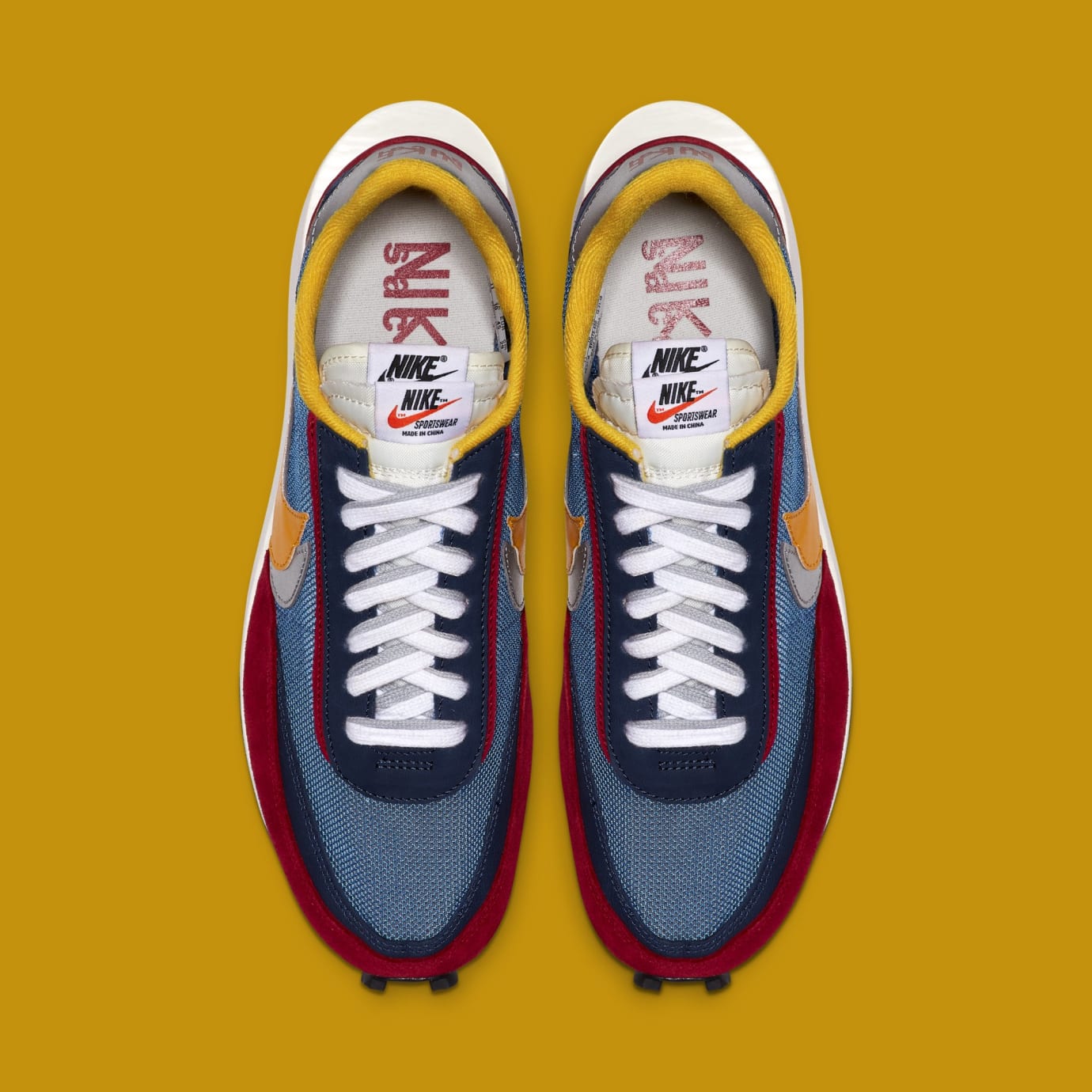 Sacai x Nike LDWaffle 'Varsity Blue/Del Sol/Varsity Red/Black' BV0073-400 (Top)