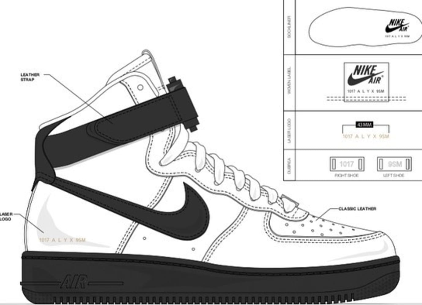 Alyx x Nike Air Force 1 'White/Black'