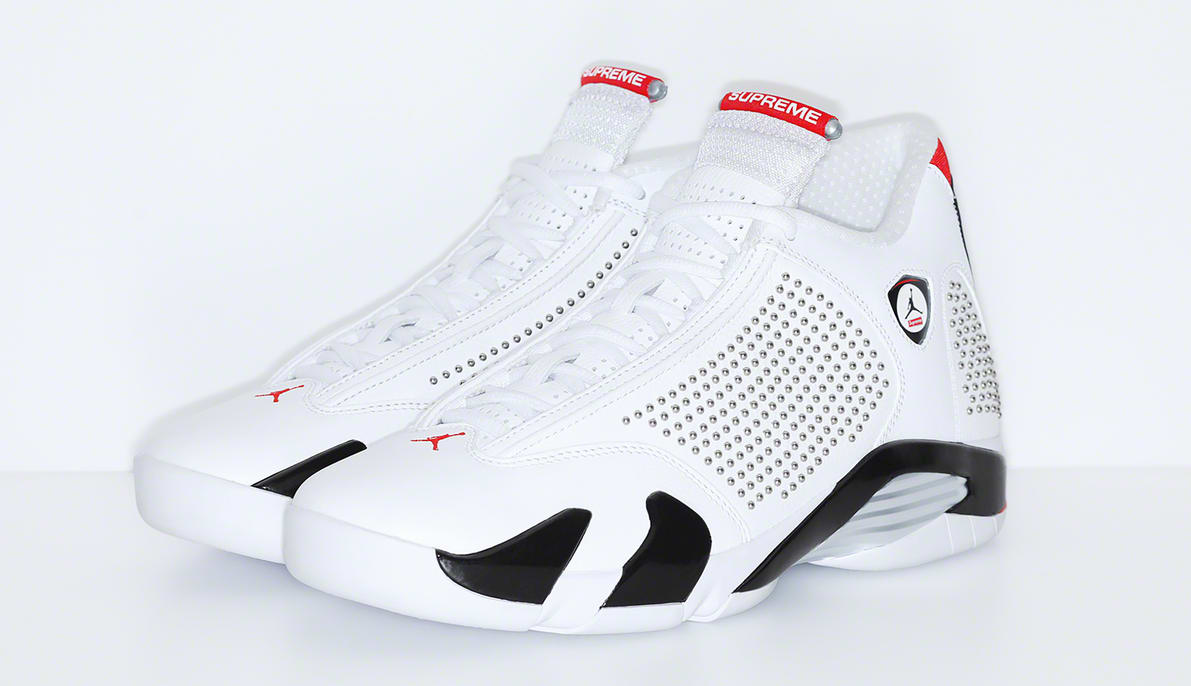 Supreme x Air Jordan 14 'White/Red' (Pair)