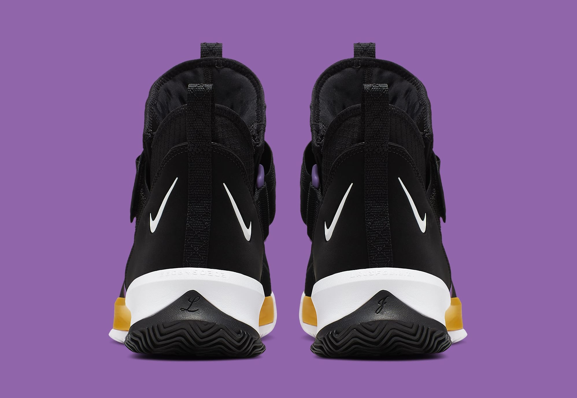 Nike LeBron Soldier 13 Lakers Release Date AR4228-004 Heel