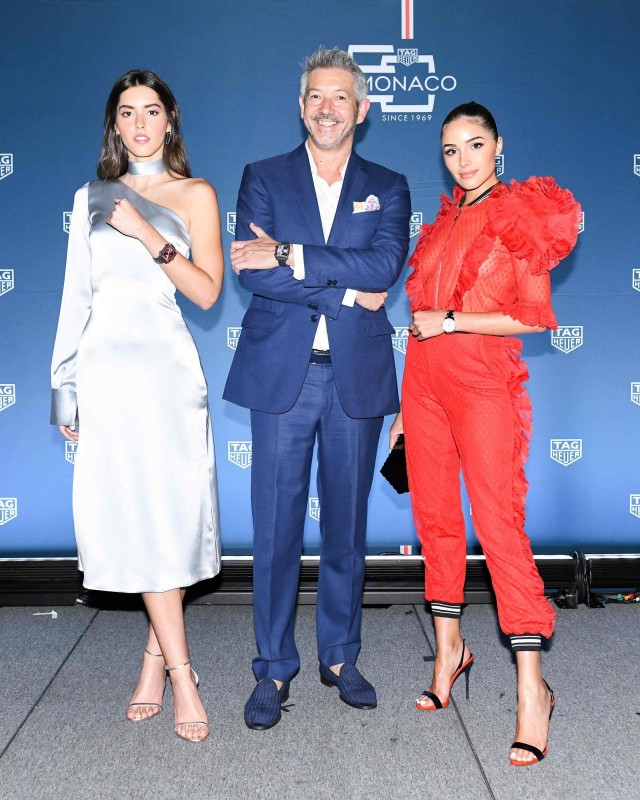 Paulina Vega, Jean-Éric Vergne and Olivia Culpo