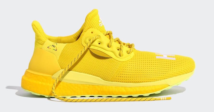 Pharrell x Adidas Solar Hu Glide 'Bright Yellow/Running White/Solar Yellow' EF2379 (Lateral)