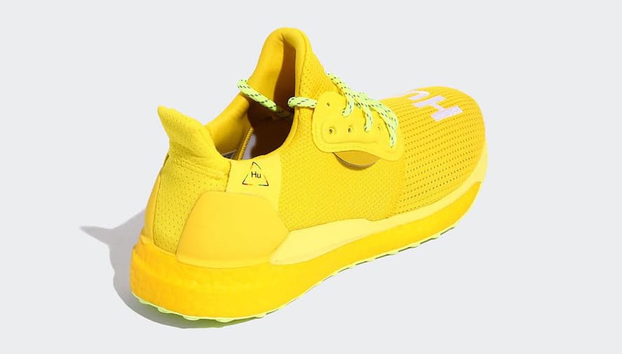 Pharrell x Adidas Solar Hu Glide 'Bright Yellow/Running White/Solar Yellow' EF2379 (Heel)