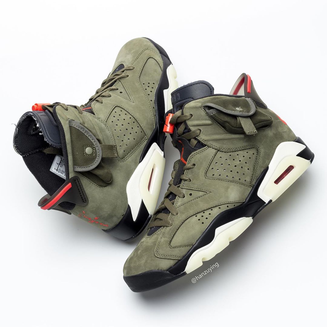 Travis Scott Air Jordan 6 Release date CN1084-200 Lateral Heel