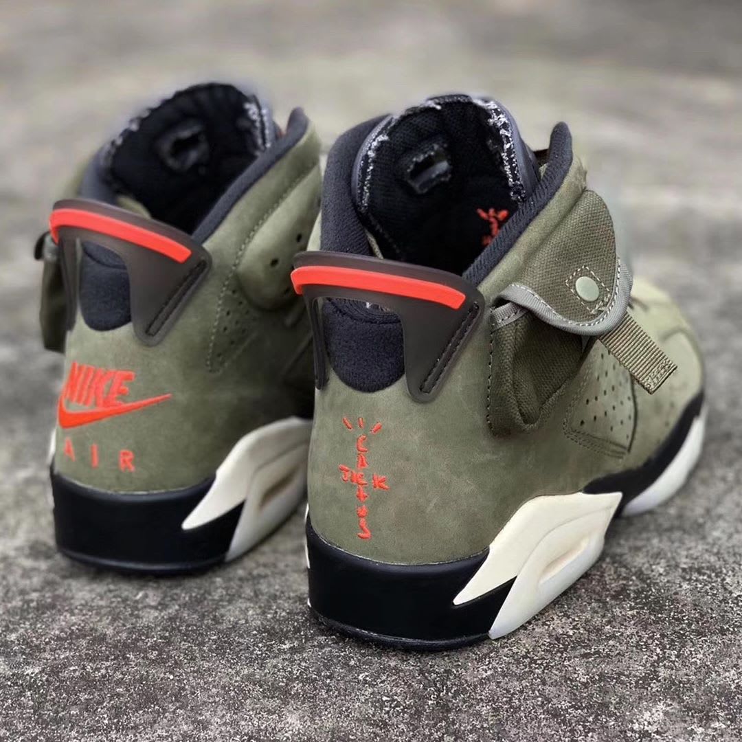 Travis Scott Air Jordan 6 Release Date CN1084-200 Heel