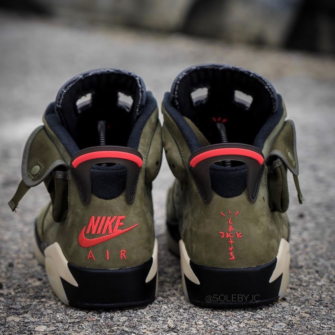 Travis Scott x Air Jordan 6 Release Date Heel