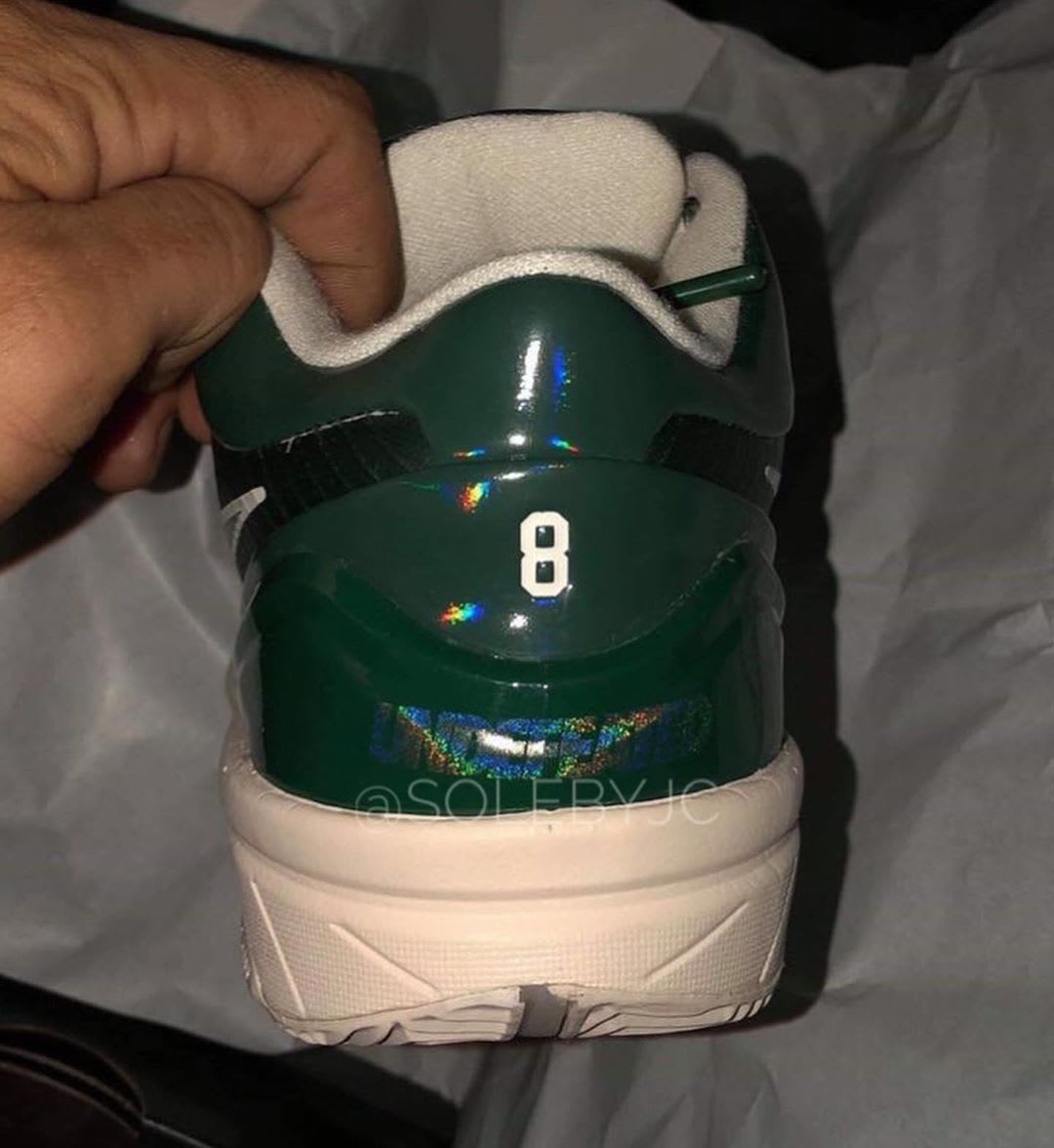 Undefeated Nike Kobe 4 Fir Green Release Date Heel