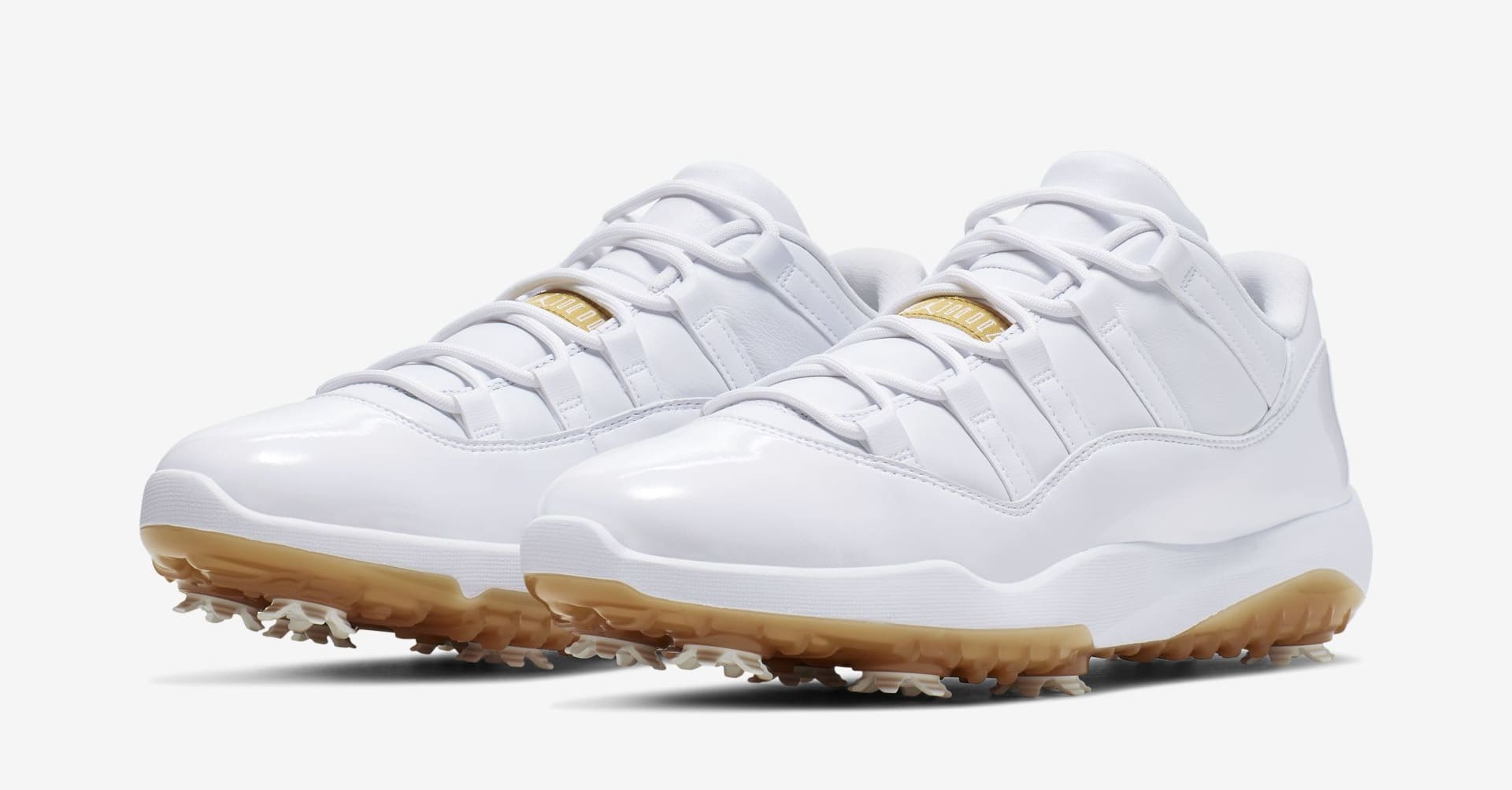 Air Jordan 11 Low Golf 'White/Metallic Gold' (Pair)