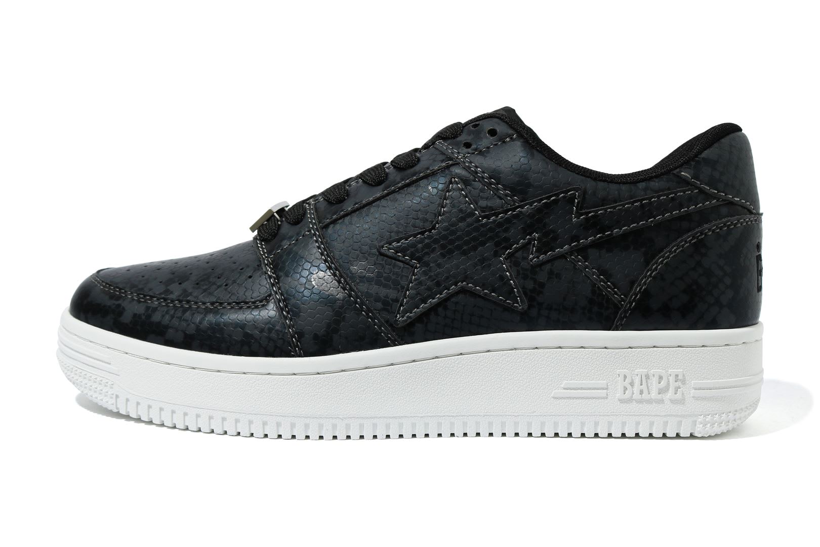 Bape Bapesta Low 'Snakeskin Black'