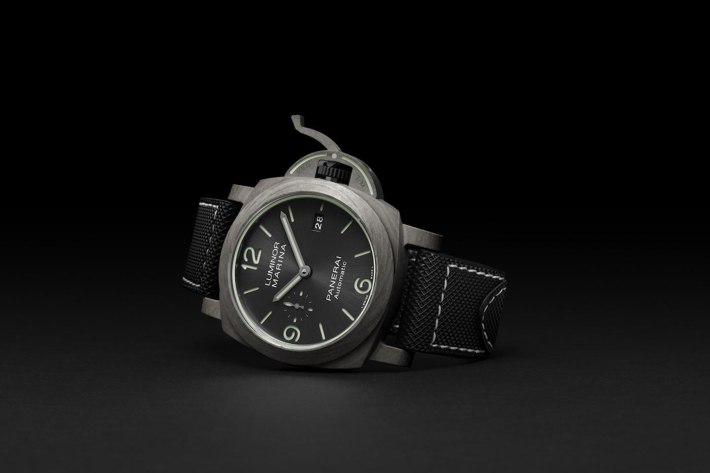 70 Years Of Luminor: Panerai Releases Luminor Marina Watches In Titanium, Carbotech, & New Fibratech With 70-Year Warranty Watch Releases 