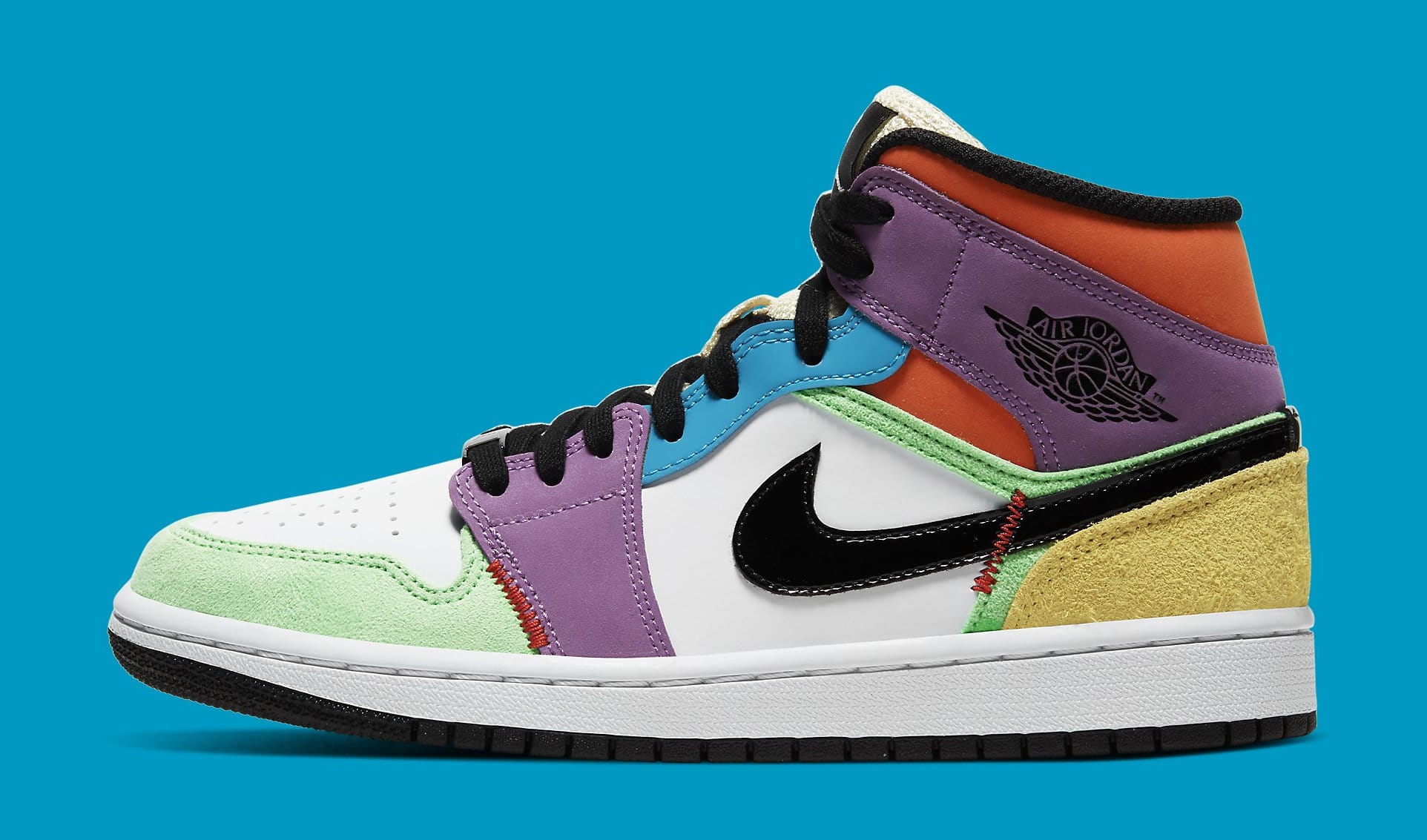 Air Jordan 1 Retro Mid Women's 'Multicolor' CW1140-100 Lateral