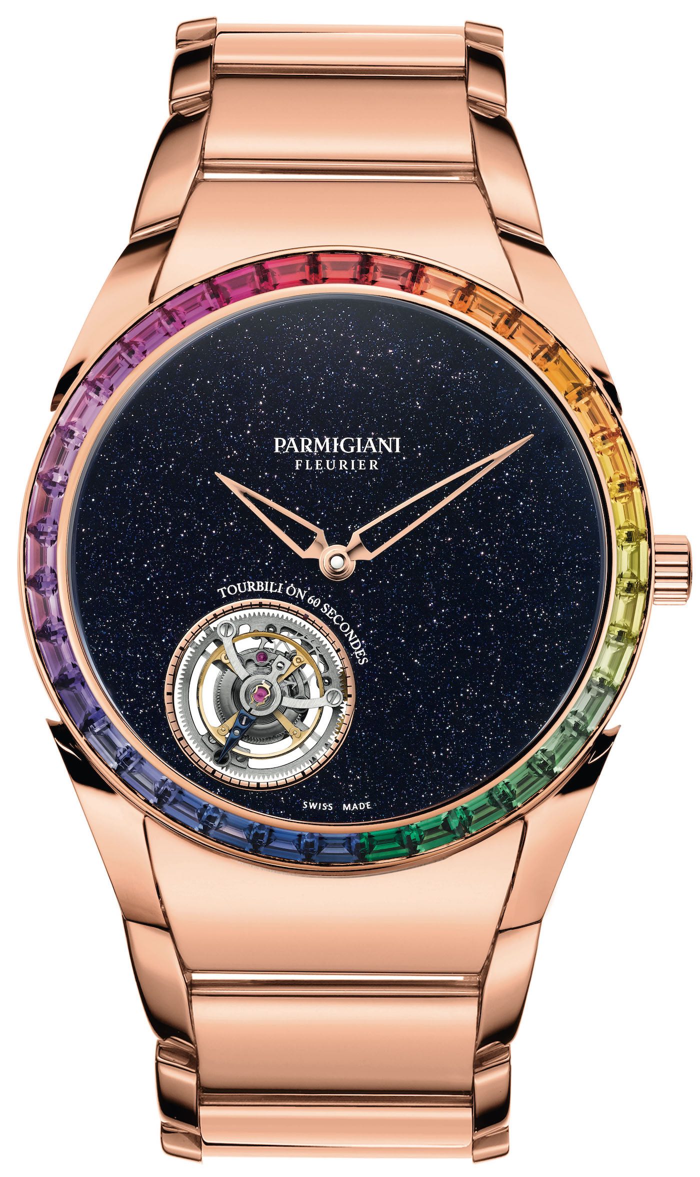 Parmigiani Tonda 1950 Moonbow Watch With Rainbow Gem Set Bezel Watch Releases 