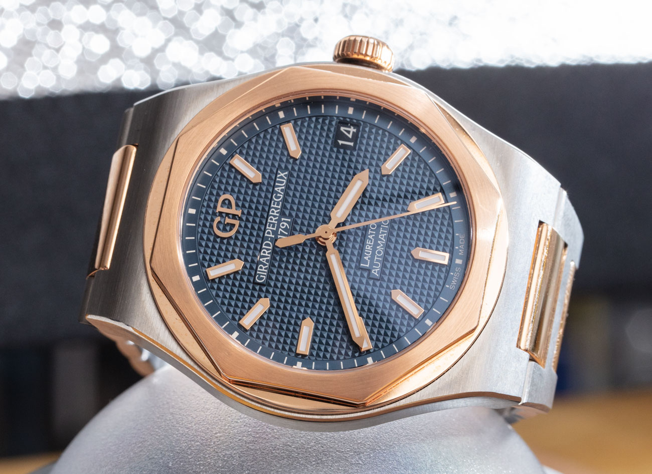 Girard-Perregaux Laureato 42 MM Titanium & Pink Gold Watch Review Wrist Time Reviews 