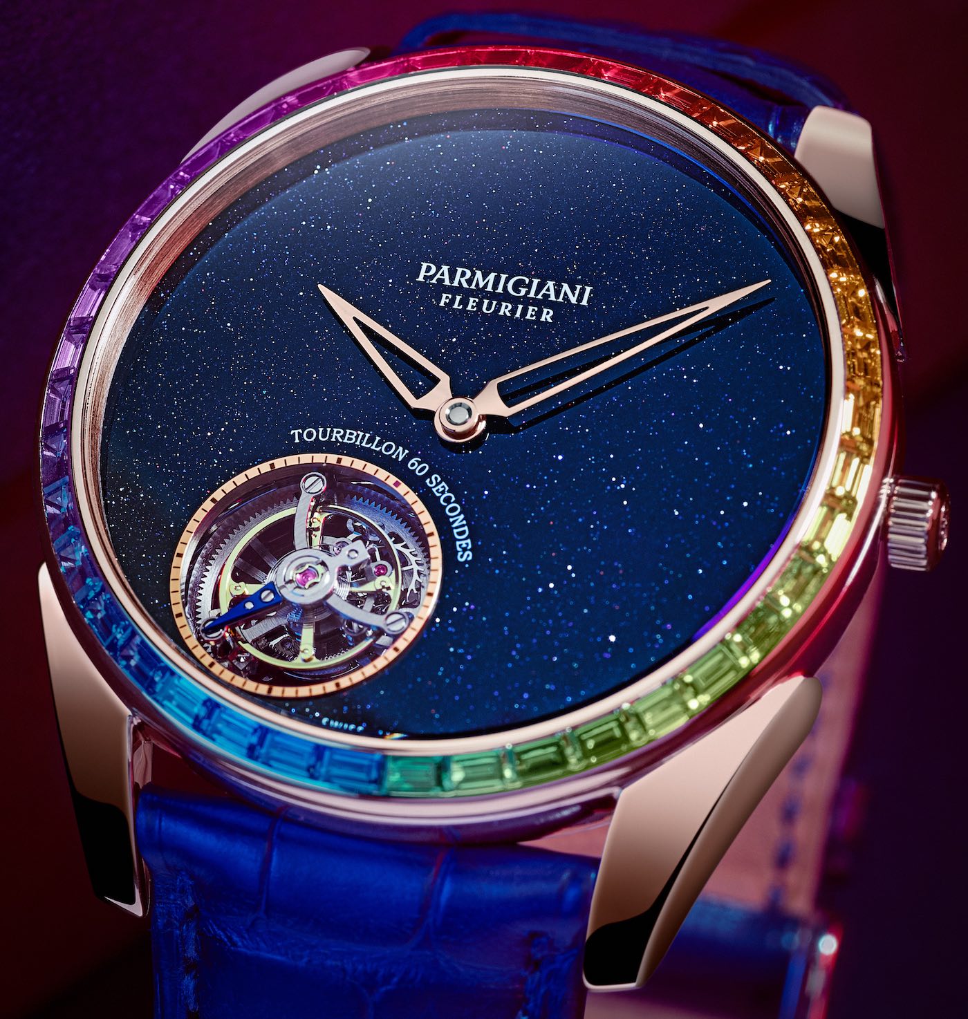 Parmigiani Tonda 1950 Moonbow Watch With Rainbow Gem Set Bezel Watch Releases 