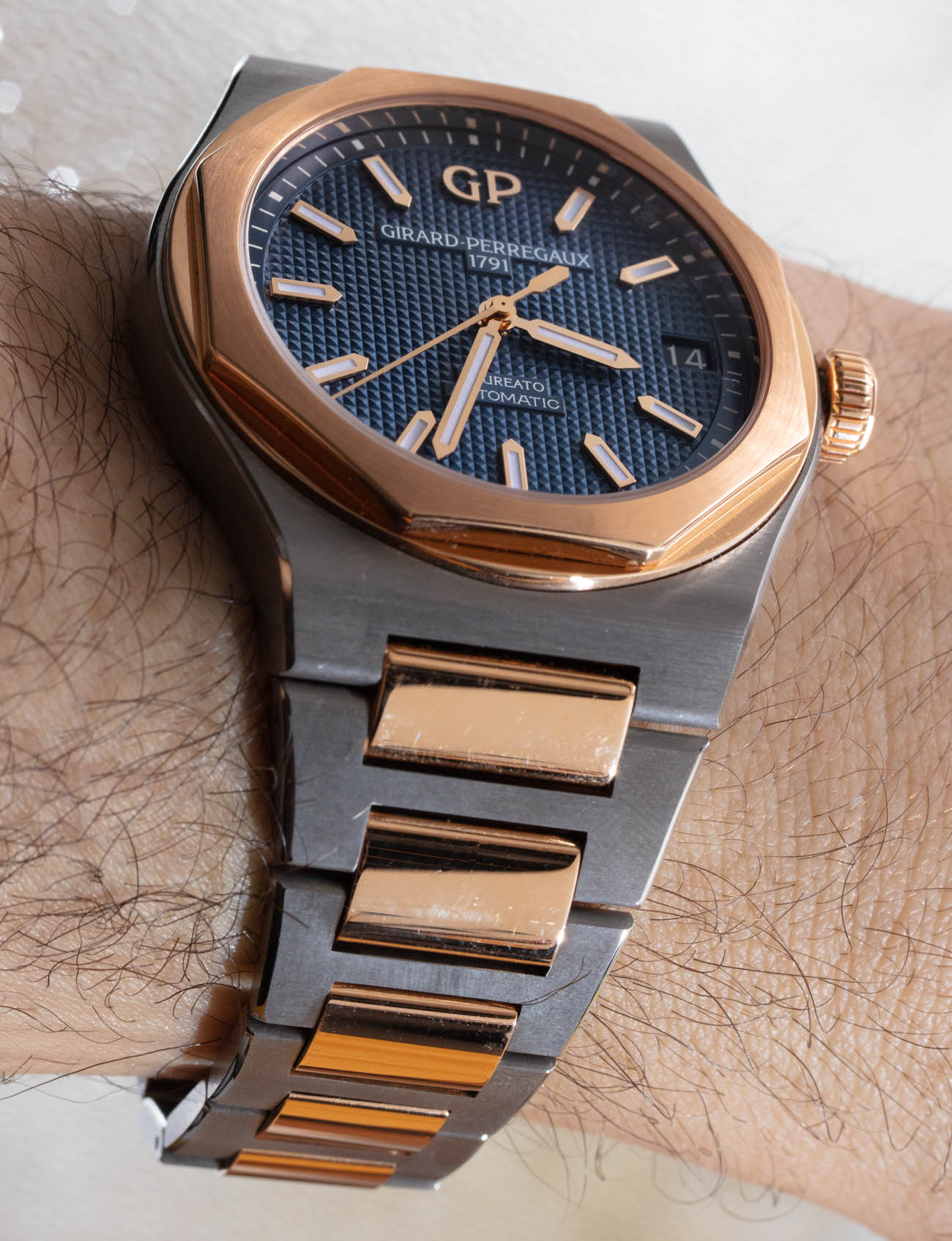 Girard-Perregaux Laureato 42 MM Titanium & Pink Gold Watch Review Wrist Time Reviews 