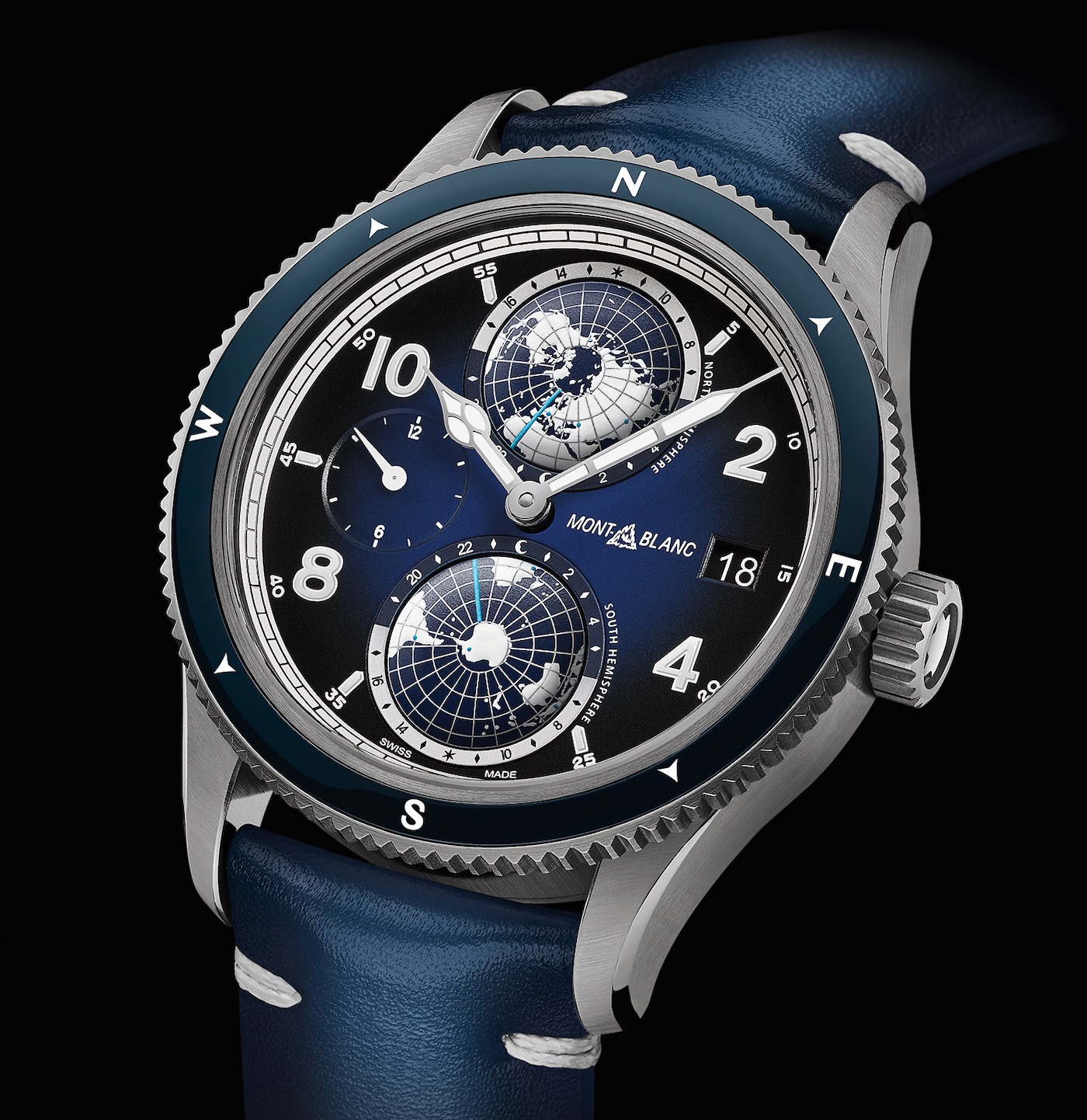 Montblanc 1858 Geosphere Blue Titanium Watch First Look Watch Releases 