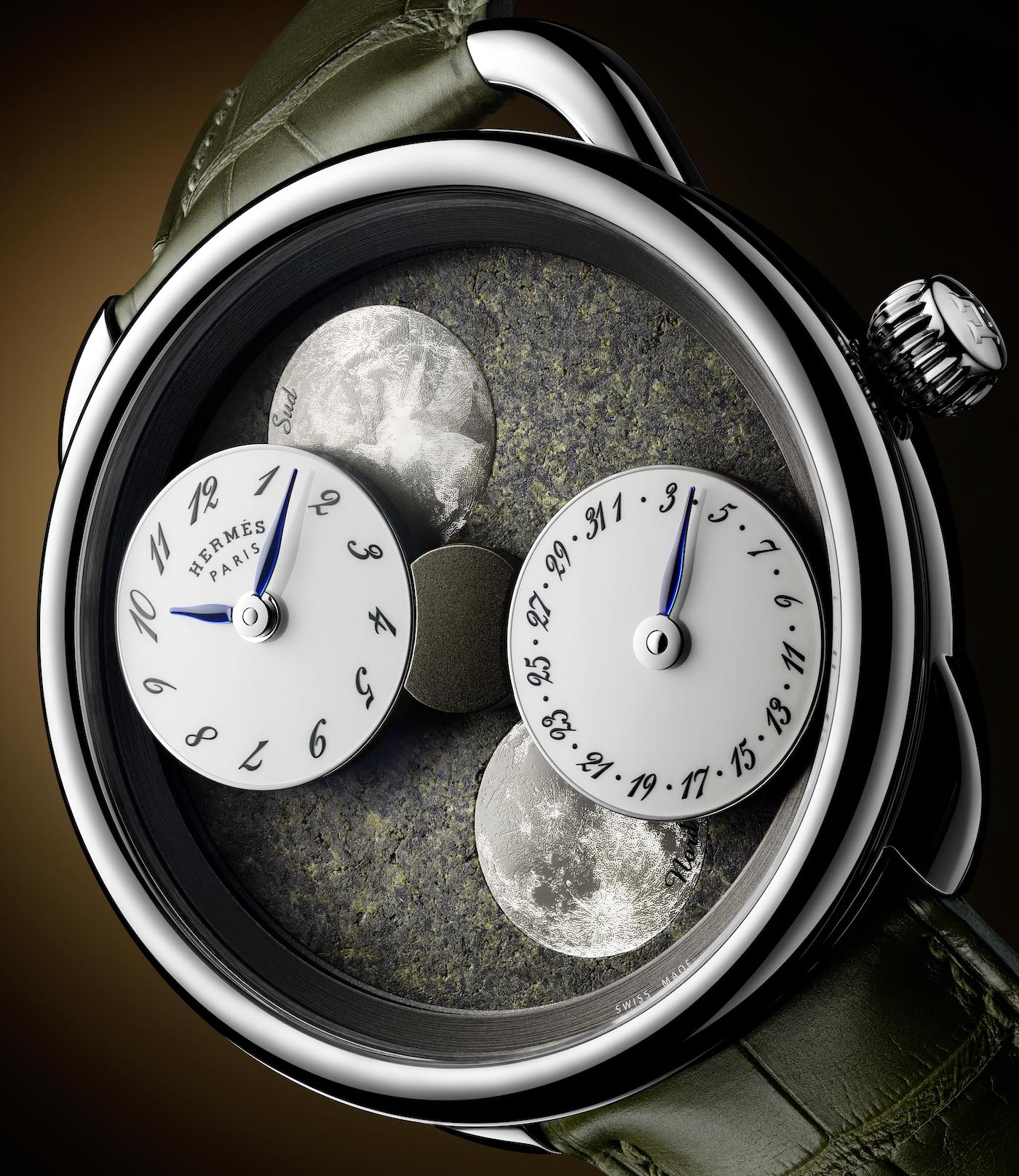 Hermѐs Arceau L’heure De La Lune Watch In New Meteorite, Lapis, And Blue Pearl Dials Watch Releases 