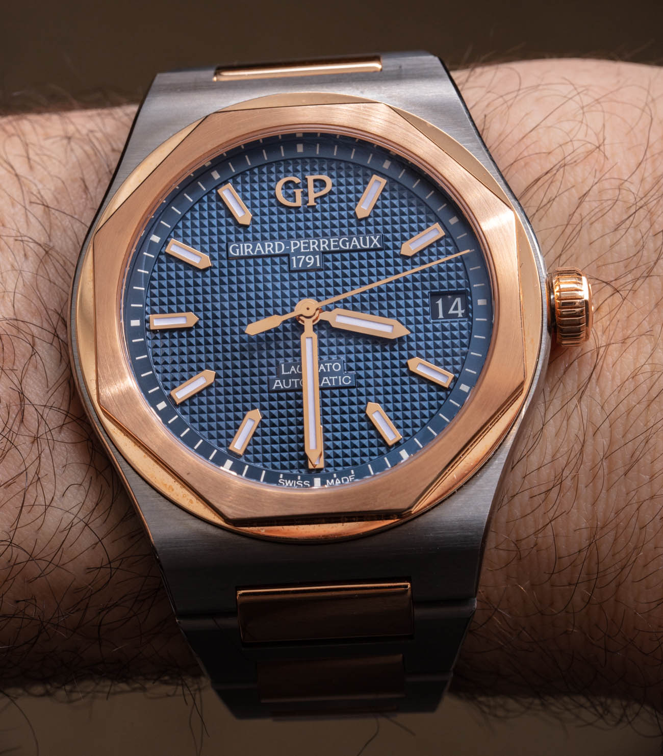 Girard-Perregaux Laureato 42 MM Titanium & Pink Gold Watch Review Wrist Time Reviews 