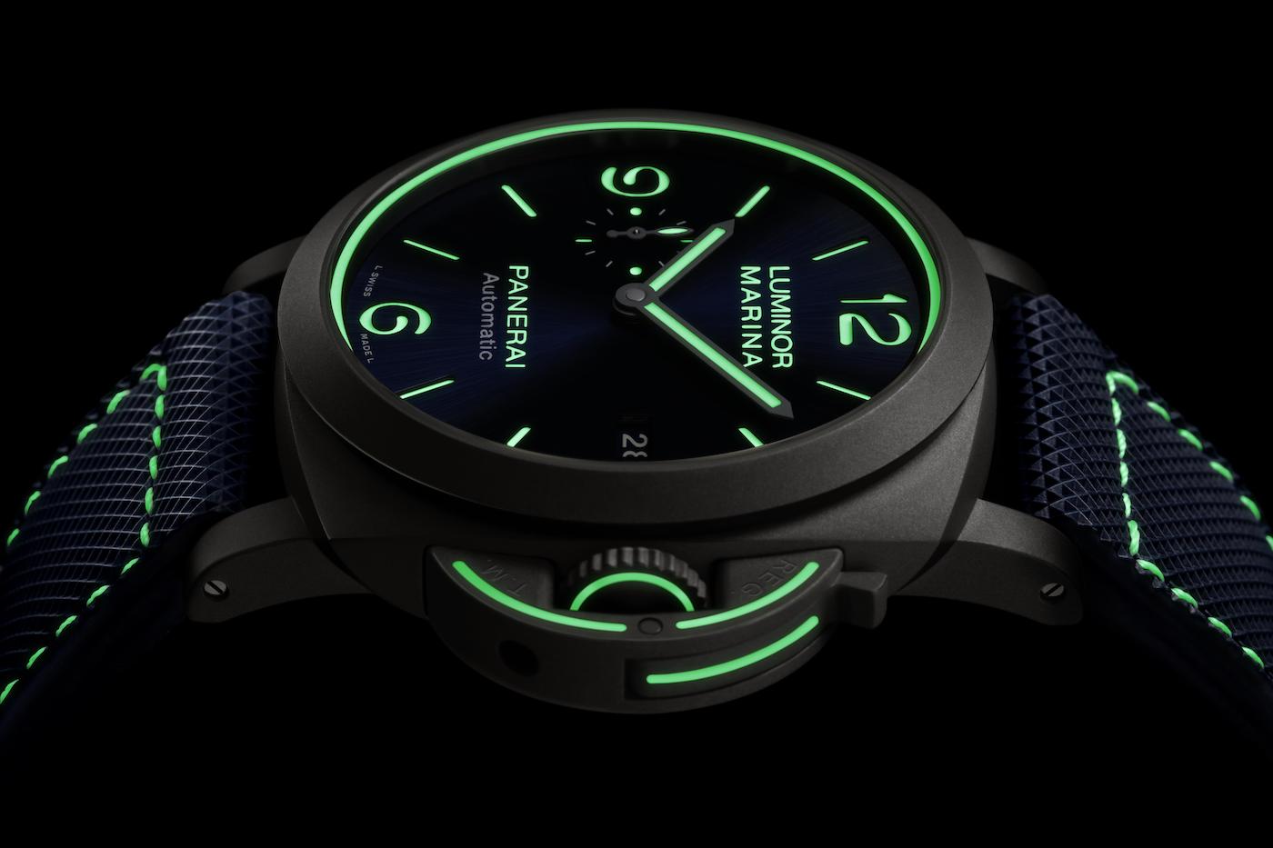 70 Years Of Luminor: Panerai Releases Luminor Marina Watches In Titanium, Carbotech, & New Fibratech With 70-Year Warranty Watch Releases 