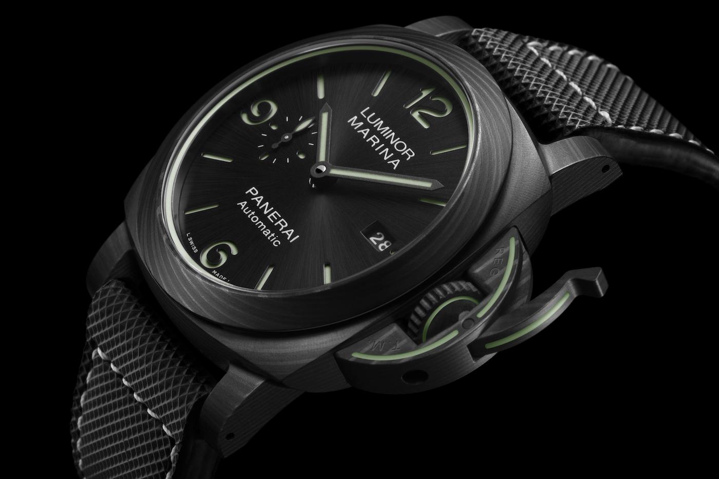 70 Years Of Luminor: Panerai Releases Luminor Marina Watches In Titanium, Carbotech, & New Fibratech With 70-Year Warranty Watch Releases 