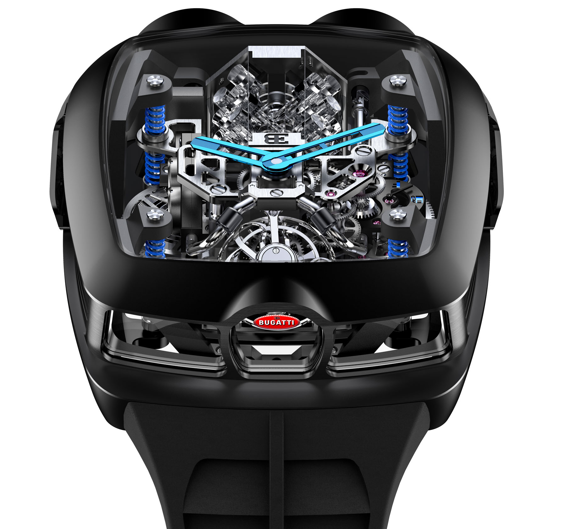 Jacob & Co. Bugatti Chiron Tourbillon Encapsulates A Working W16 Engine Watch Releases 