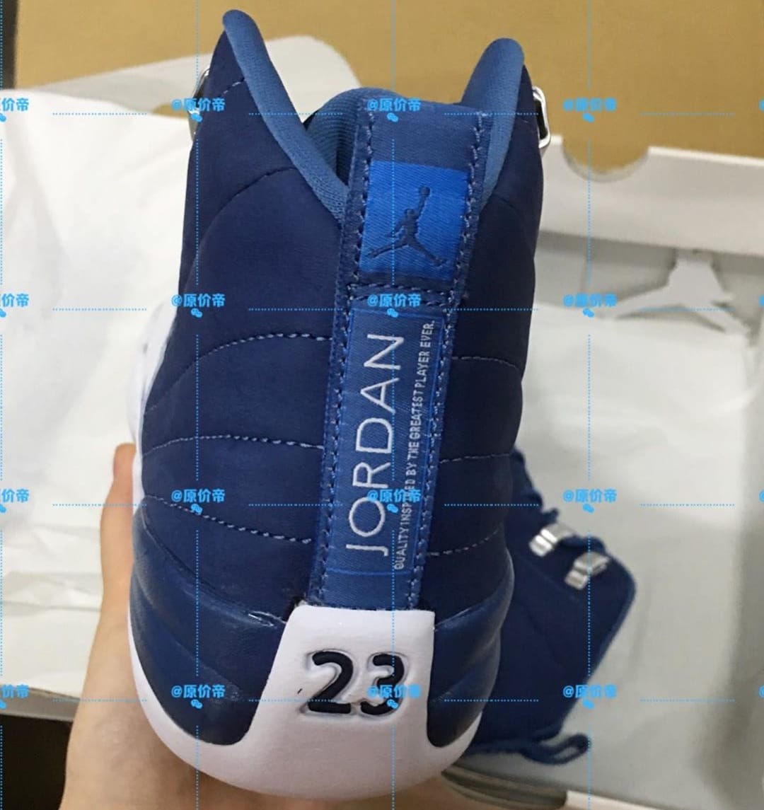 Air Jordan 12 Retro GS 'Stone Blue' Heel First Look